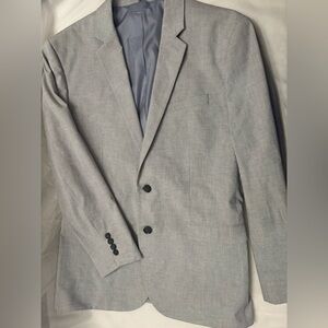 Express Slim Fit Gray Blazer 42R Stretch Cotton Photographer Jacket